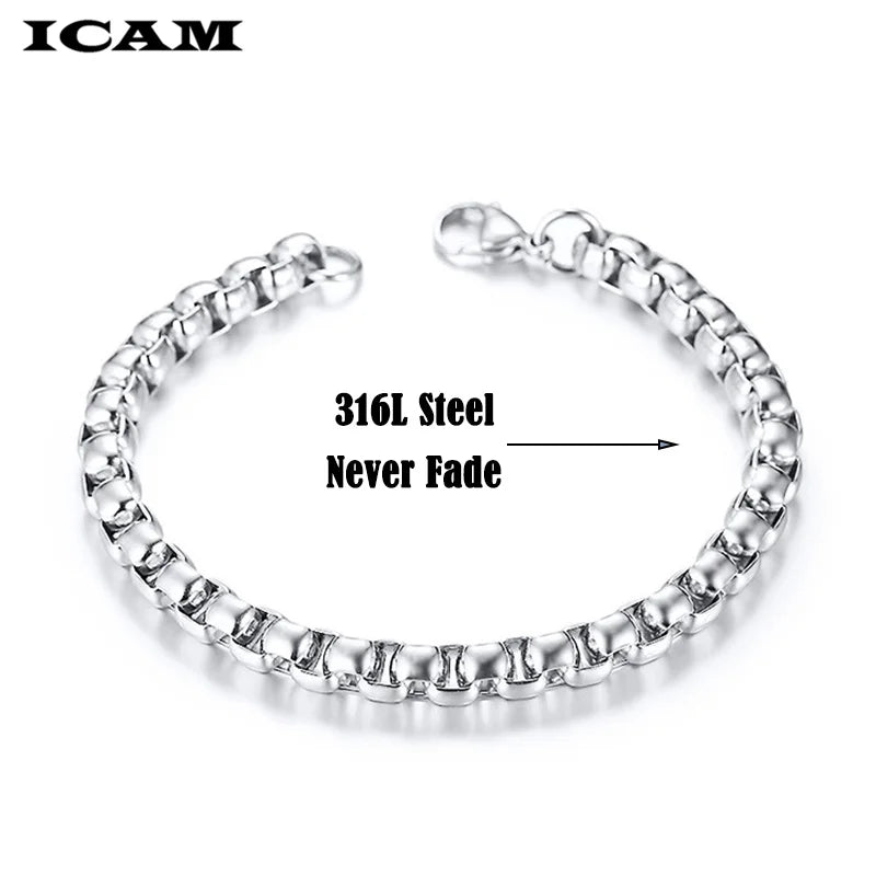 ICAM pulseira masculina Stainless Steel